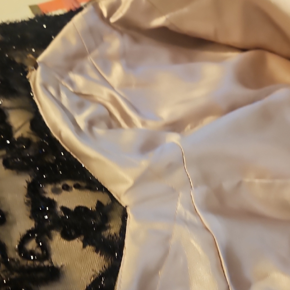 Camille La Vie Satin Gown in Champagne - Picture 11 of 12